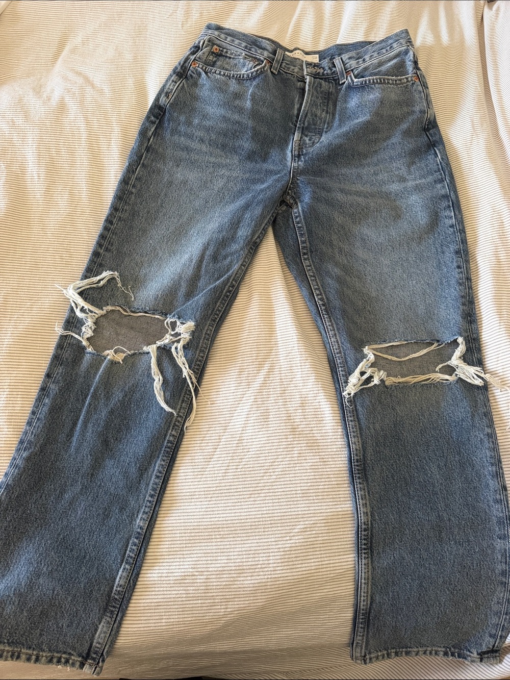 Topshop Blue Denim High-Waist Jeans